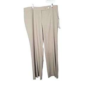 NWT Calvin Klein Tan Classic Fit High Rise Career Dress Pants Womans Size 16